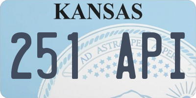 KS license plate 251API