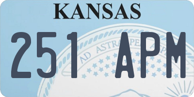 KS license plate 251APM