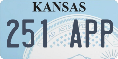 KS license plate 251APP