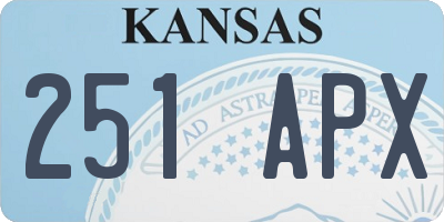 KS license plate 251APX