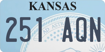 KS license plate 251AQN