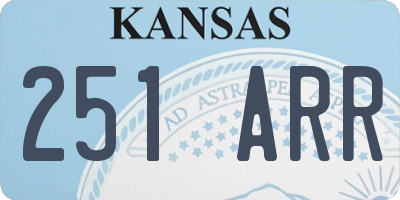 KS license plate 251ARR