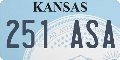 KS license plate 251ASA