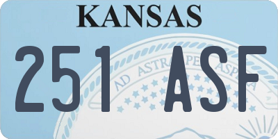 KS license plate 251ASF