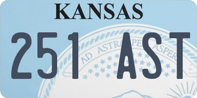 KS license plate 251AST
