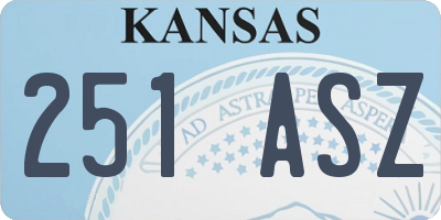 KS license plate 251ASZ