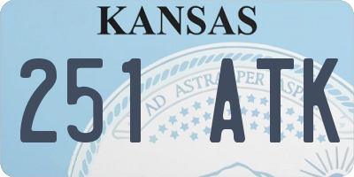 KS license plate 251ATK
