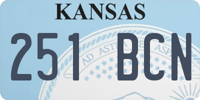KS license plate 251BCN