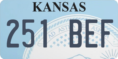 KS license plate 251BEF