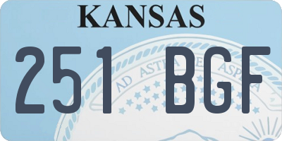 KS license plate 251BGF