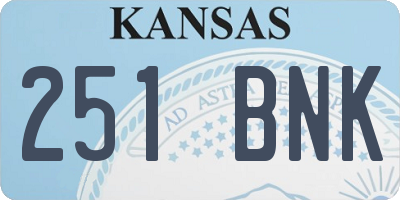 KS license plate 251BNK