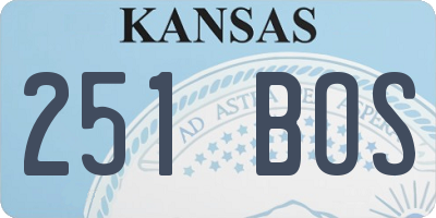 KS license plate 251BOS