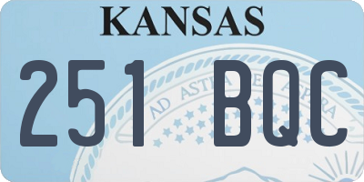 KS license plate 251BQC