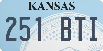 KS license plate 251BTI