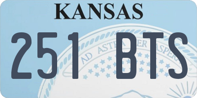 KS license plate 251BTS