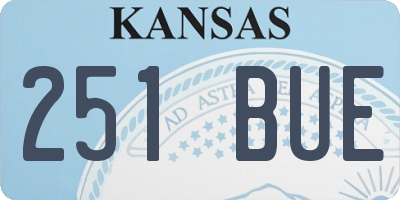 KS license plate 251BUE