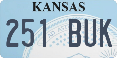 KS license plate 251BUK