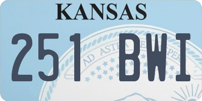 KS license plate 251BWI
