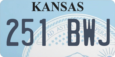 KS license plate 251BWJ