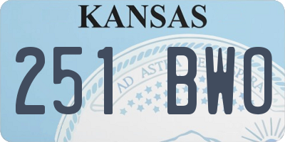 KS license plate 251BWO