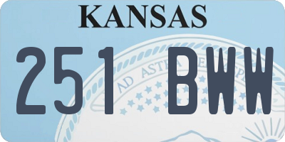KS license plate 251BWW