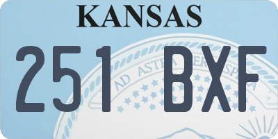KS license plate 251BXF