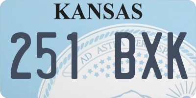 KS license plate 251BXK