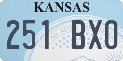KS license plate 251BXO