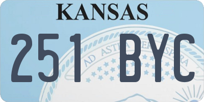 KS license plate 251BYC