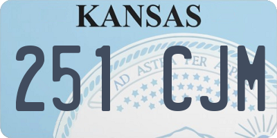 KS license plate 251CJM