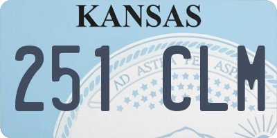 KS license plate 251CLM