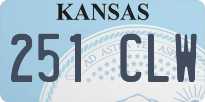KS license plate 251CLW