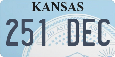 KS license plate 251DEC