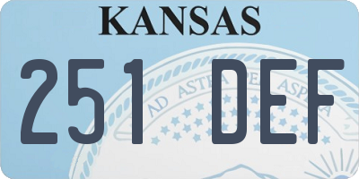KS license plate 251DEF