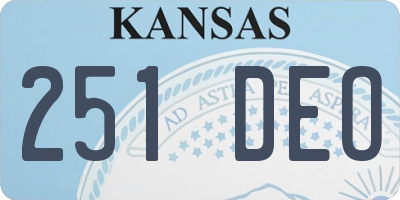 KS license plate 251DEO