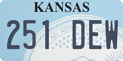 KS license plate 251DEW