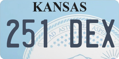 KS license plate 251DEX