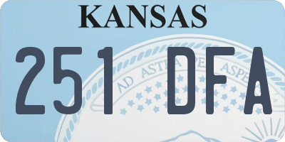 KS license plate 251DFA