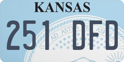 KS license plate 251DFD