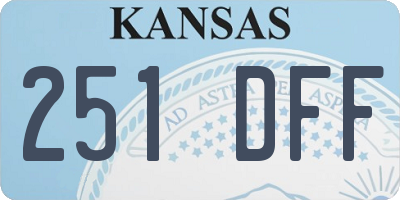 KS license plate 251DFF