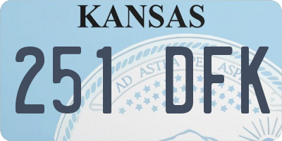 KS license plate 251DFK