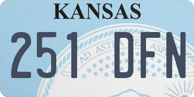 KS license plate 251DFN
