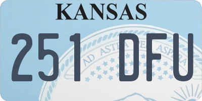 KS license plate 251DFU