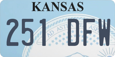 KS license plate 251DFW