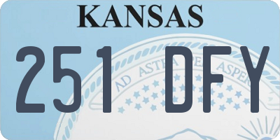 KS license plate 251DFY