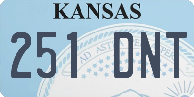 KS license plate 251DNT