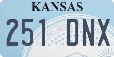 KS license plate 251DNX
