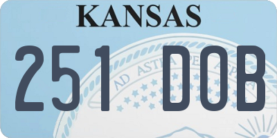 KS license plate 251DOB