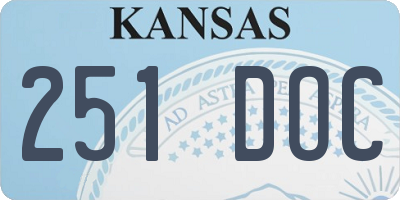KS license plate 251DOC