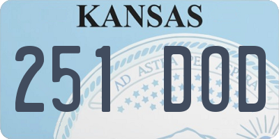 KS license plate 251DOD